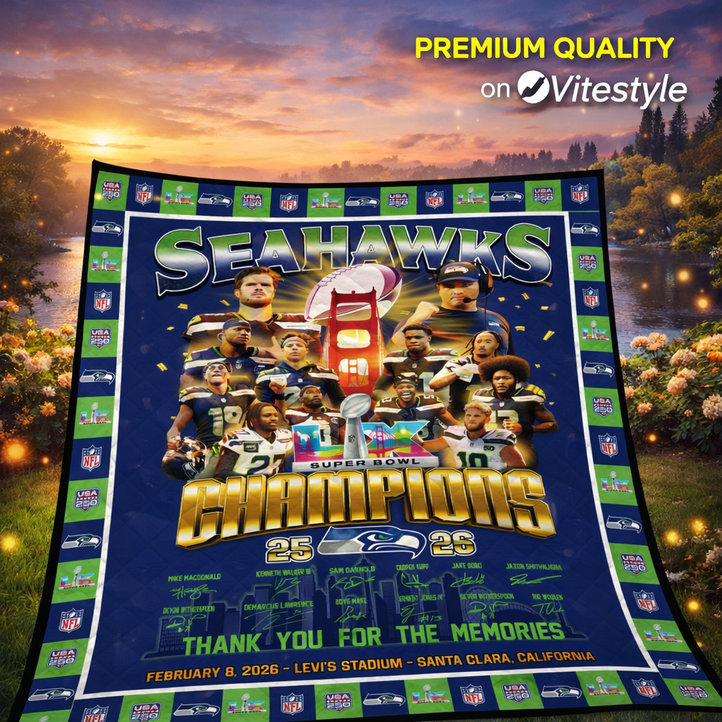 Seattle Seahawks Super Bowl 2026 Quilt Blanket