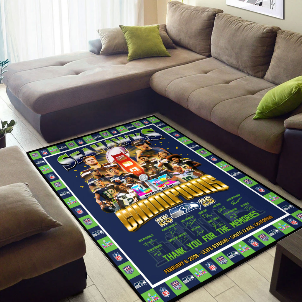 Seattle Seahawks Super Bowl 2026 Rug Carpet