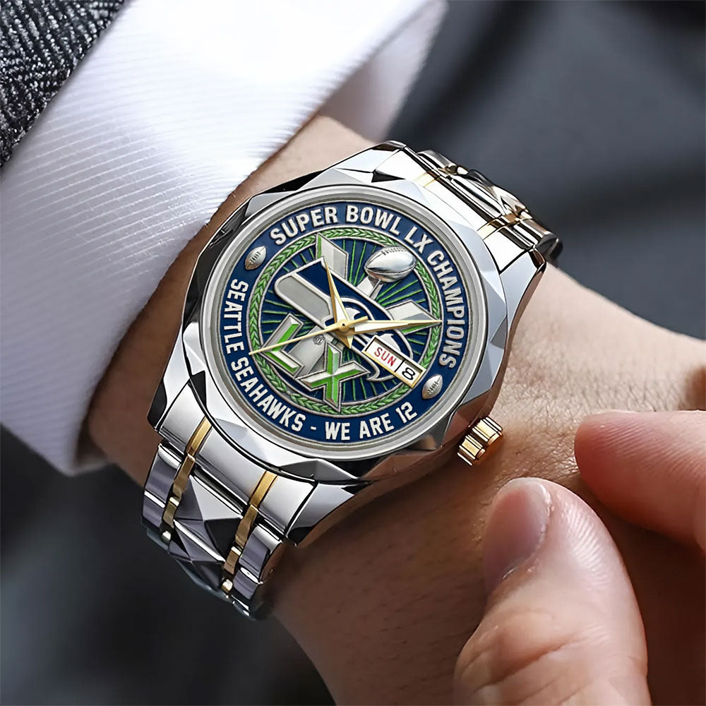 Seattle Seahawks Super Bowl LX Champions Alloy Luxury Quartz Watch - MAITM14758