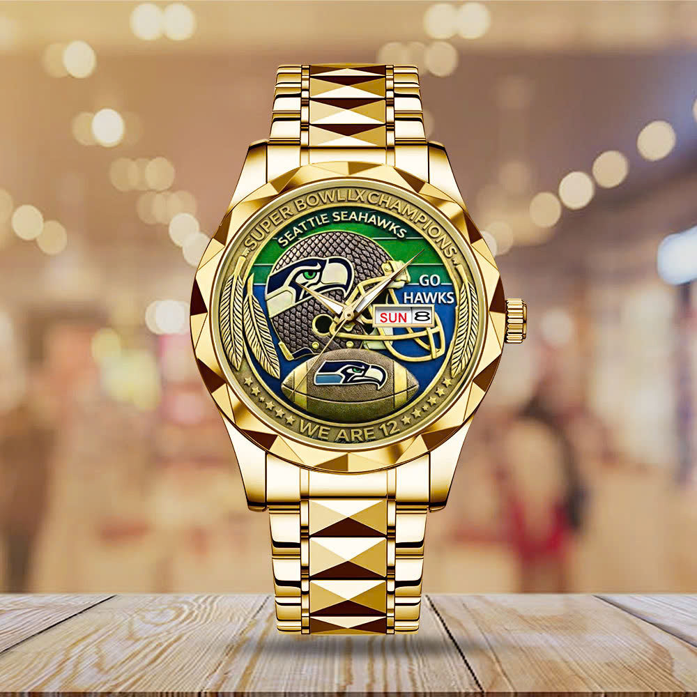 Seattle Seahawks Super Bowl LX Champions - Alloy Luxury Quartz Watch - MAITM14762
