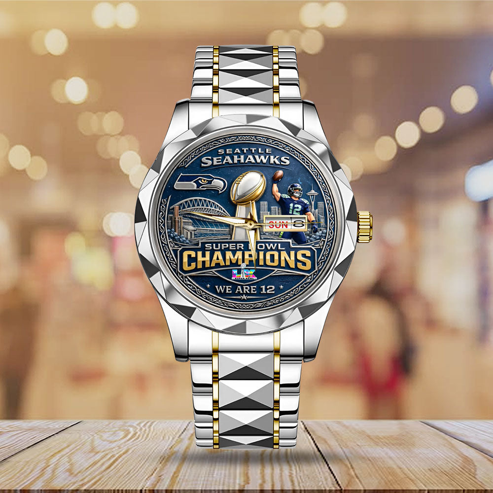 Seattle Seahawks Super Bowl LX Champions Alloy Luxury Quartz Watch - MAITM14780