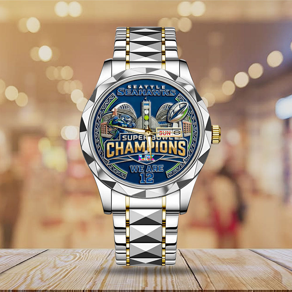 Seattle Seahawks Super Bowl LX Champions Alloy Luxury Quartz Watch - MAITM14781