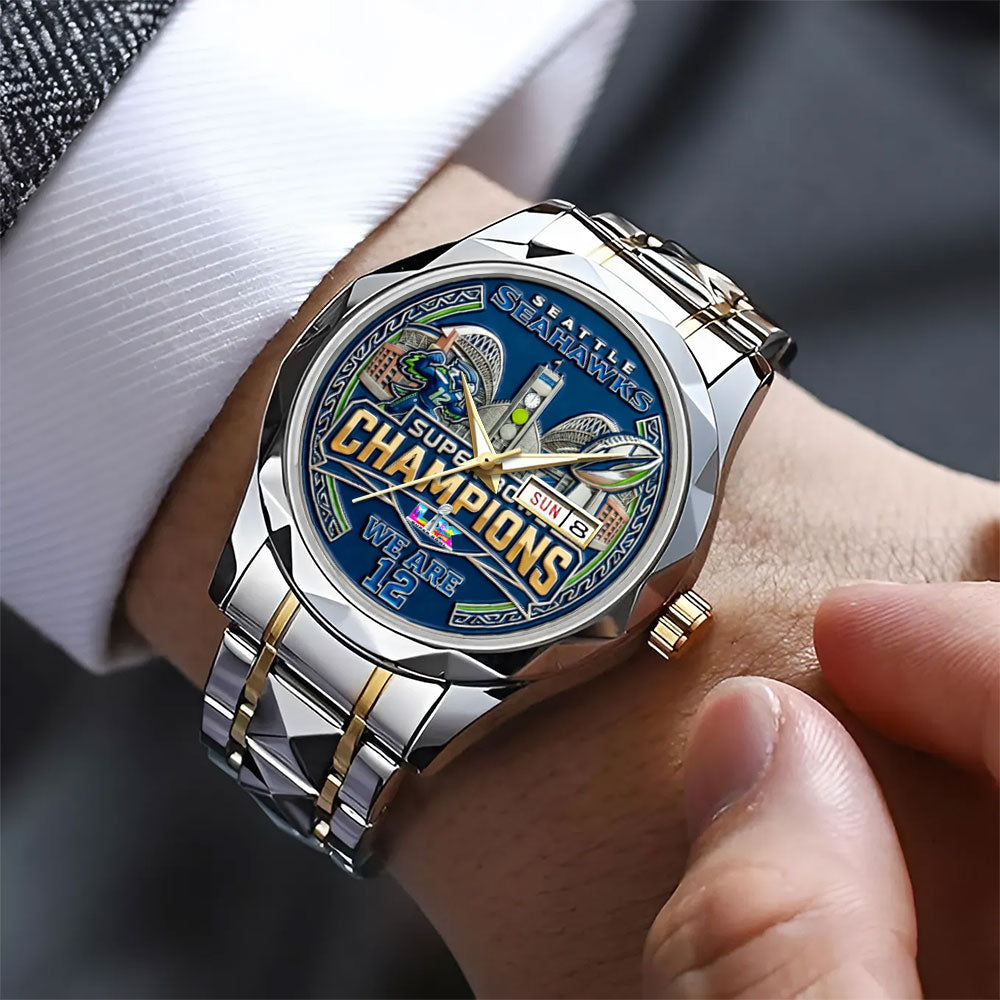 Seattle Seahawks Super Bowl LX Champions Alloy Luxury Quartz Watch - MAITM14781