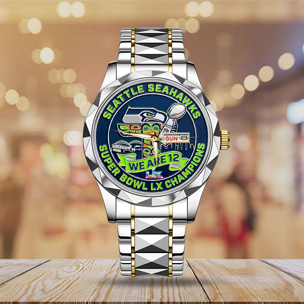 Seattle Seahawks Super Bowl LX Champions Alloy Luxury Quartz Watch - MAITM14820