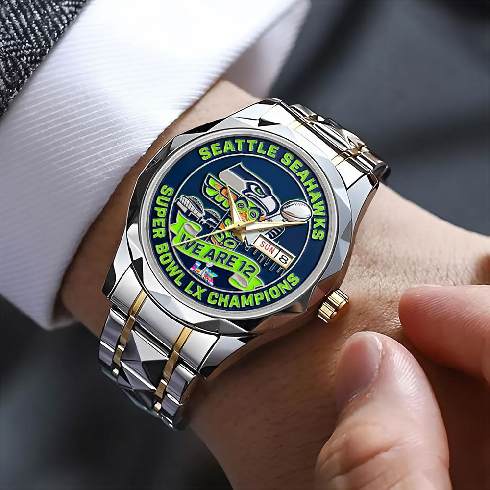 Seattle Seahawks Super Bowl LX Champions Alloy Luxury Quartz Watch - MAITM14820