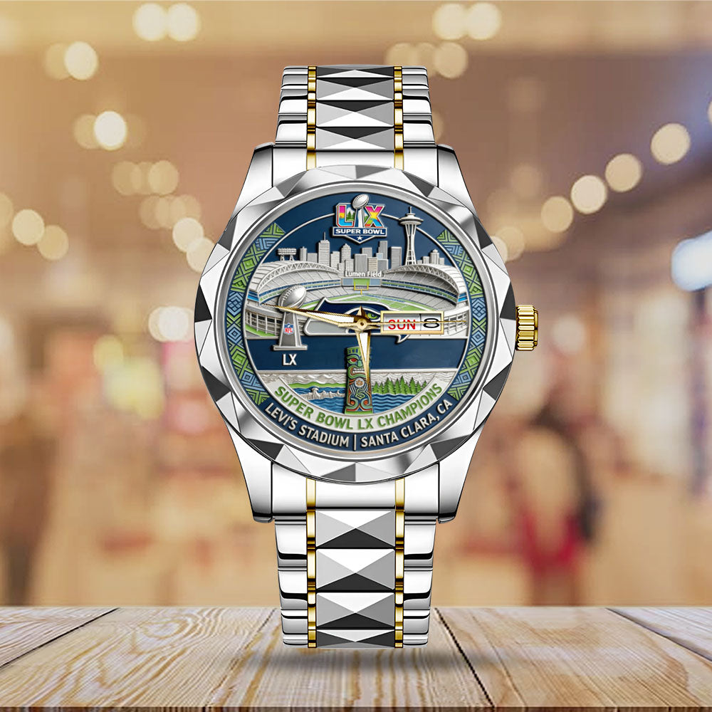 Seattle Seahawks Super Bowl LX Champions Alloy Luxury Quartz Watch - MAITM14837
