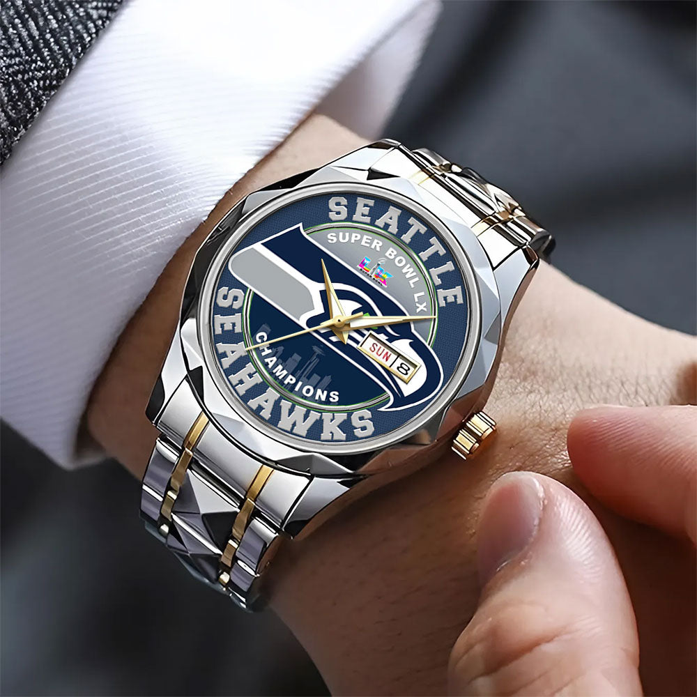 Seattle Seahawks Super Bowl LX Champions Alloy Luxury Quartz Watch - MAITM14876