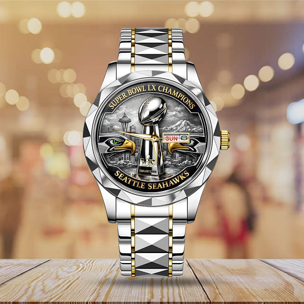 Seattle Seahawks Super Bowl LX Champions Alloy Luxury Quartz Watch - MAITM14902
