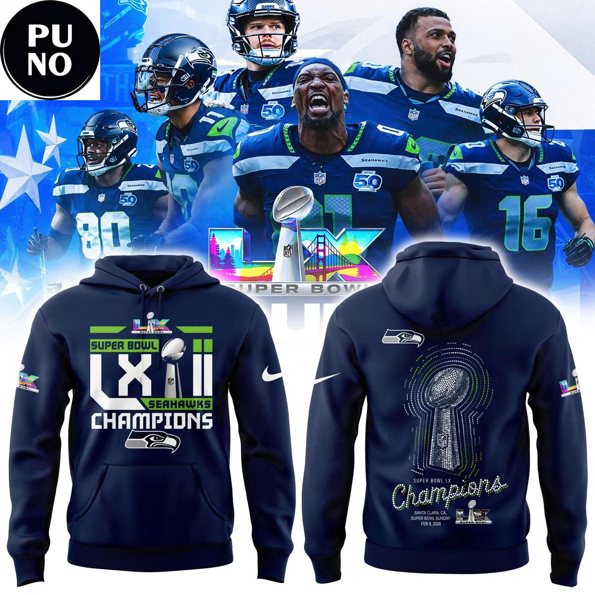 Seattle Seahawks Super Bowl LX Cup 2026 New Hoodie Shirt