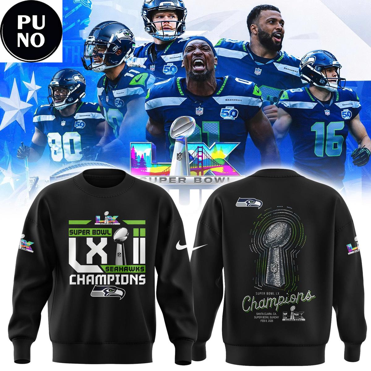 Seattle Seahawks Super Bowl LX Cup 2026 New Hoodie Shirt