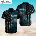 Seattle Seahawks Swooping Eagle Hex Grid Custom Hawaiian Shirt