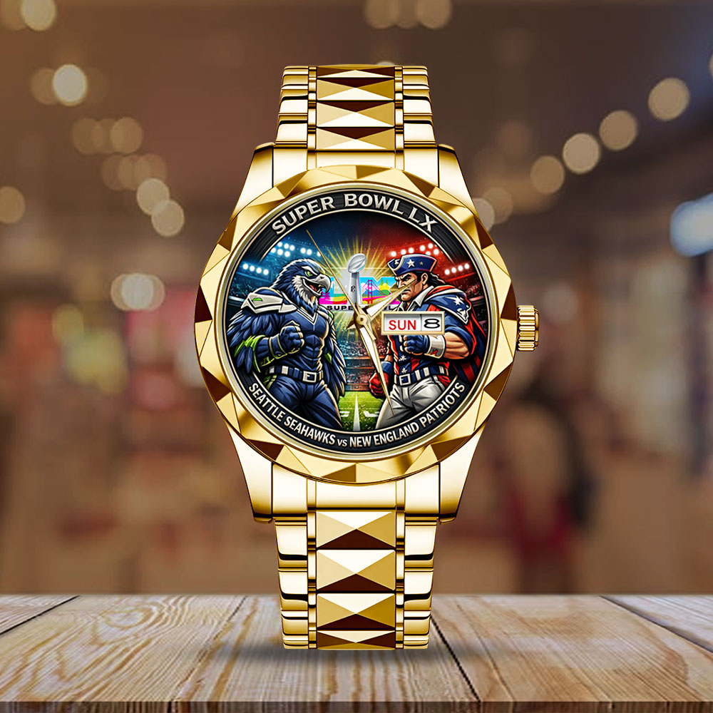 Seattle Seahawks x New England Patriots Super Bowl LX 2025 Alloy Luxury Quartz Watch - TMTHU3475