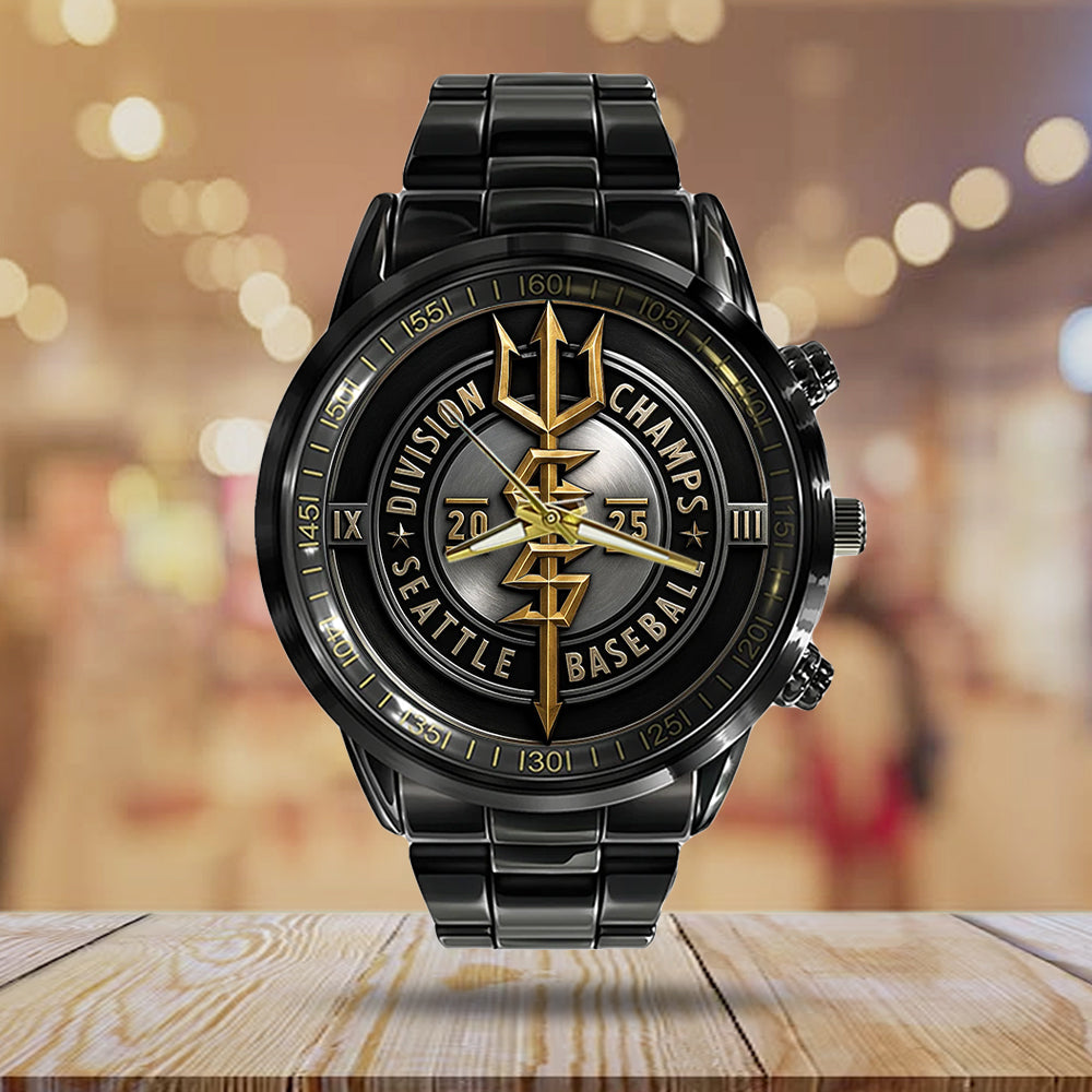 Seattle Mariners x ALCS Bound 2025 Black Stainless Steel Watch – TMTHU1465