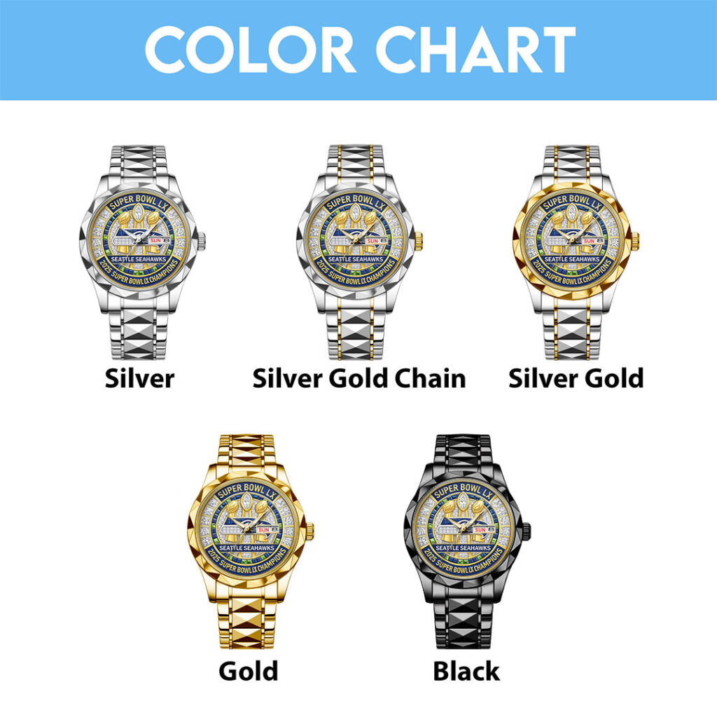 Seattle Seahawks 2025 Super Bowl LX Champions Alloy Luxury Quartz Watch - TMTHU3921