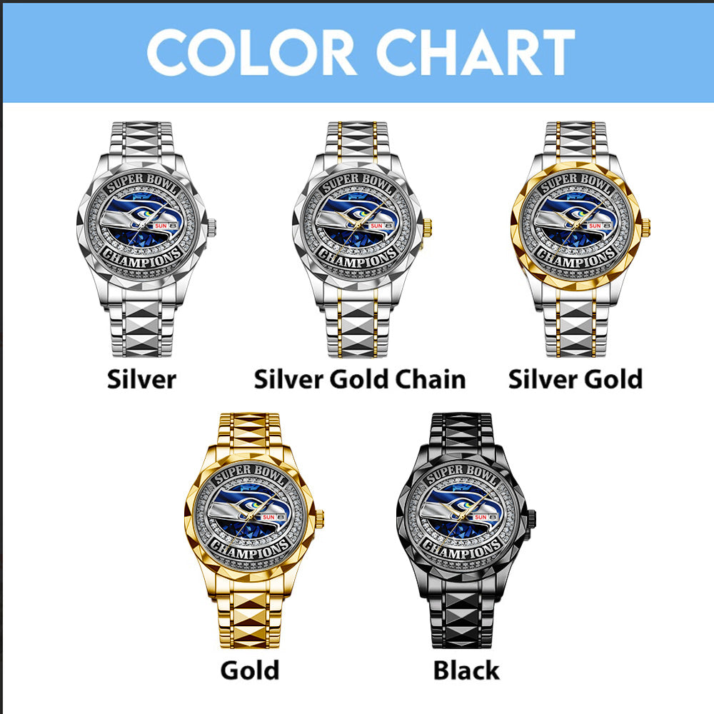 Seattle Seahawks 2025 Super Bowl LX Champions Alloy Luxury Quartz Watch - GNE5032