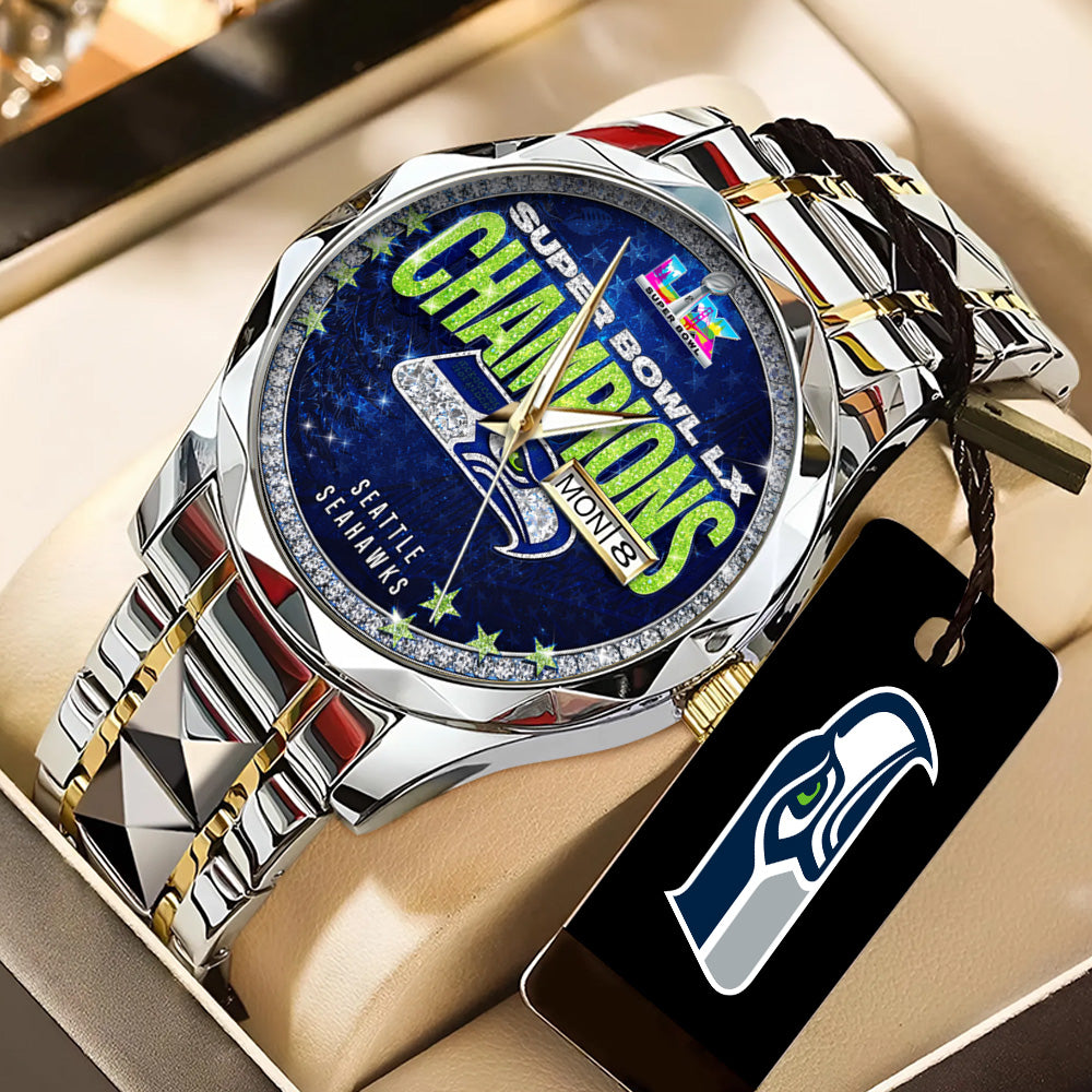 Seattle Seahawks 2025 Super Bowl LX Champions Alloy Luxury Quartz Watch - GNE5034