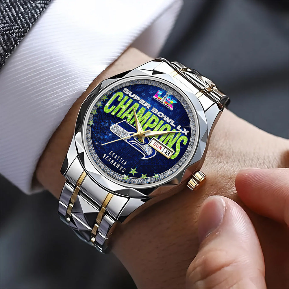 Seattle Seahawks 2025 Super Bowl LX Champions Alloy Luxury Quartz Watch - GNE5034