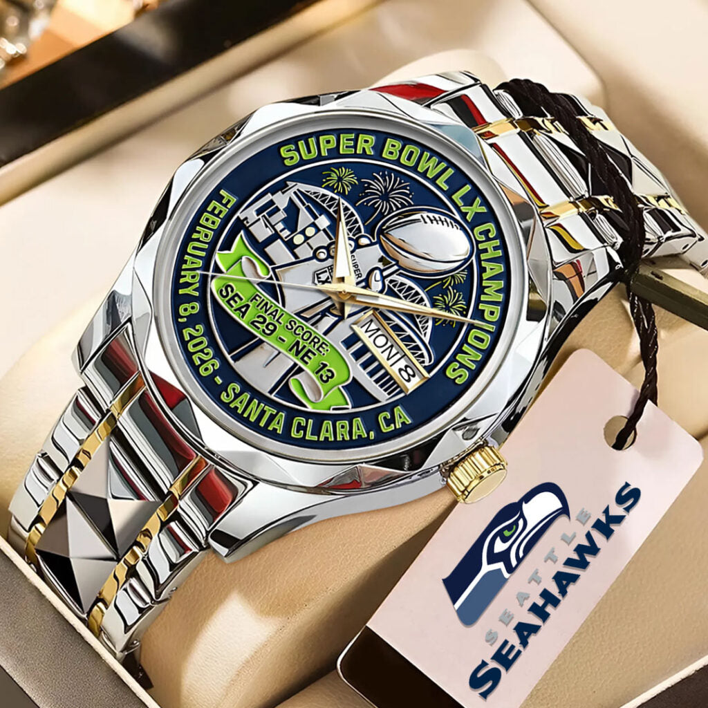Seattle Seahawks 2025 Super Bowl LX Champions Alloy Luxury Quartz Watch - TMTHU4044