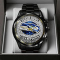 Seattle Seahawks 2025 Super Bowl LX Champions Black Stainless Steel Watch - GNE5033