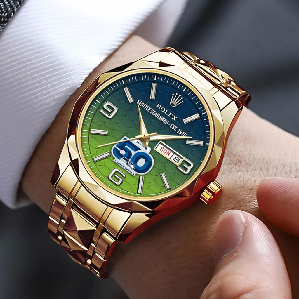 Seattle Seahawks 50th Anniversary Alloy Luxury Quartz Watch - TMTHU4000