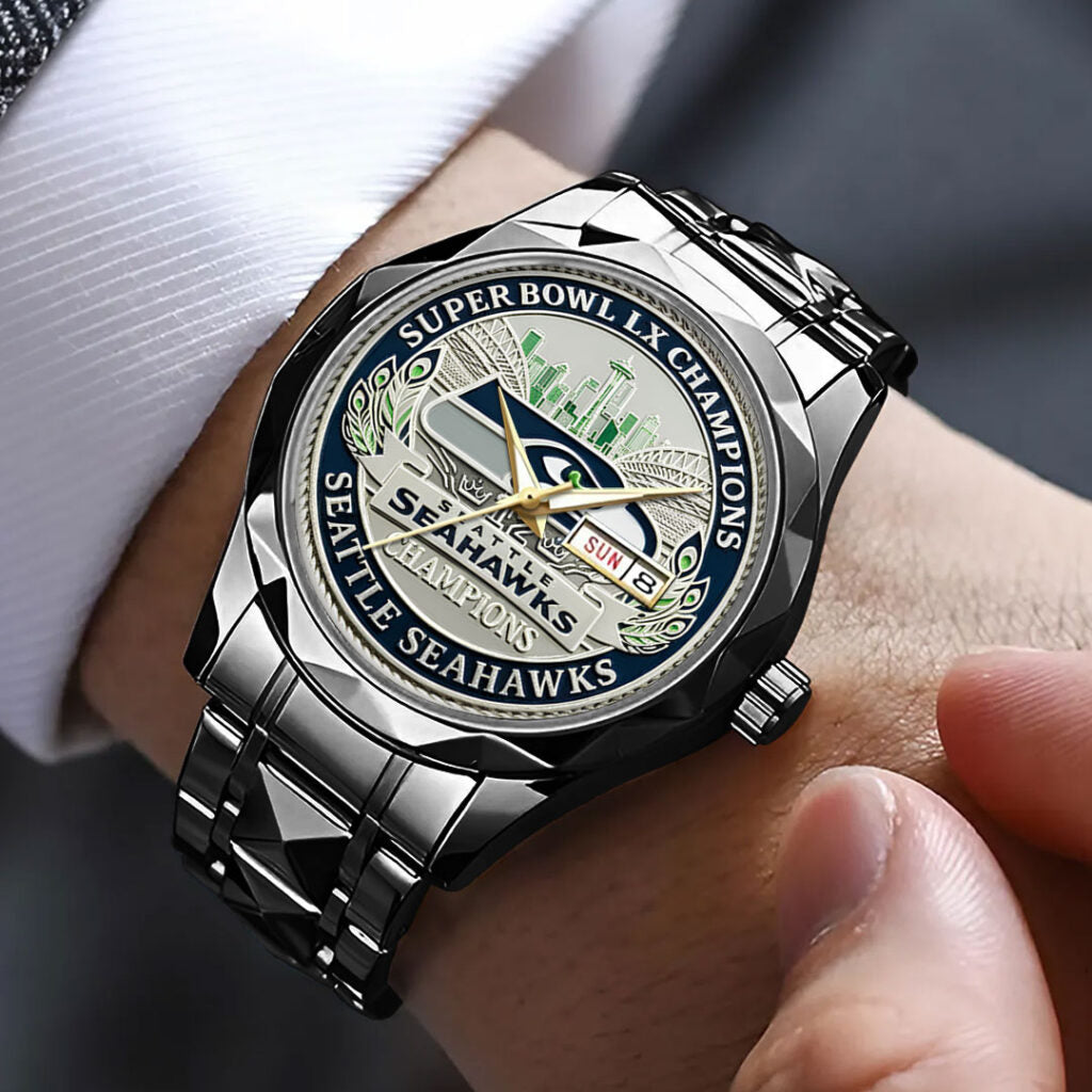 Seattle Seahawks Super Bowl LX Champions Alloy Luxury Quartz Watch - MAITM14824