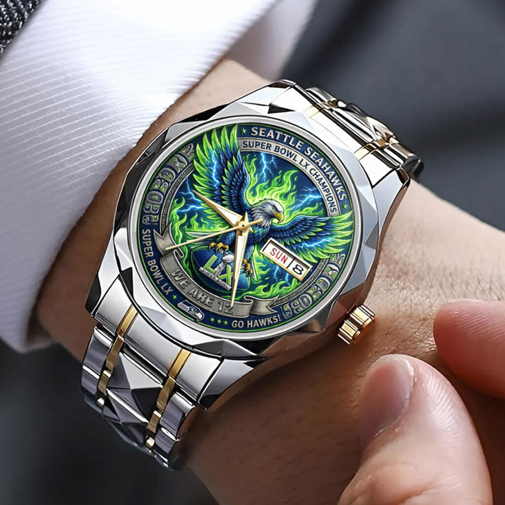 Seattle Seahawks Super Bowl LX Champions Alloy Luxury Quartz Watch - MAITM14934