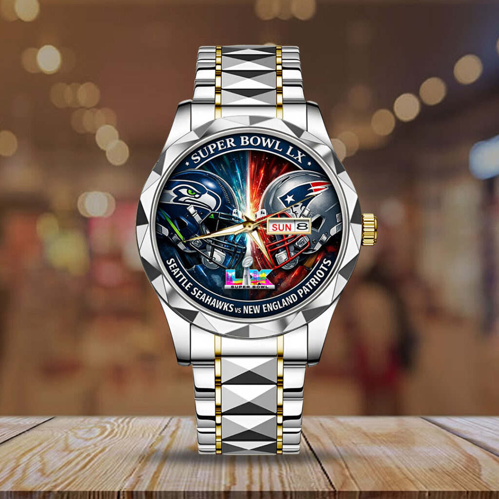Seattle Seahawks x New England Patriots Super Bowl LX 2025 Alloy Luxury Quartz Watch - TMTHU3474