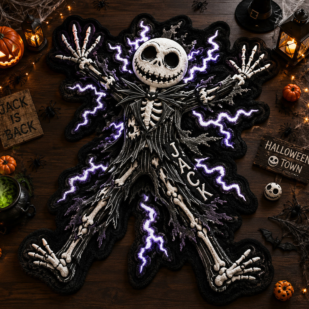 Shocked Jack Skellington Skeleton Gentleman Personalized Custom Rug