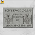 Skeleton Skull Don’t Knock Unless I Married I Birthed You Doormat