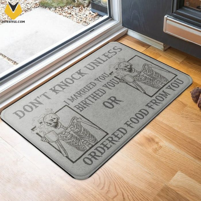 Skeleton Skull Don’t Knock Unless I Married I Birthed You Doormat