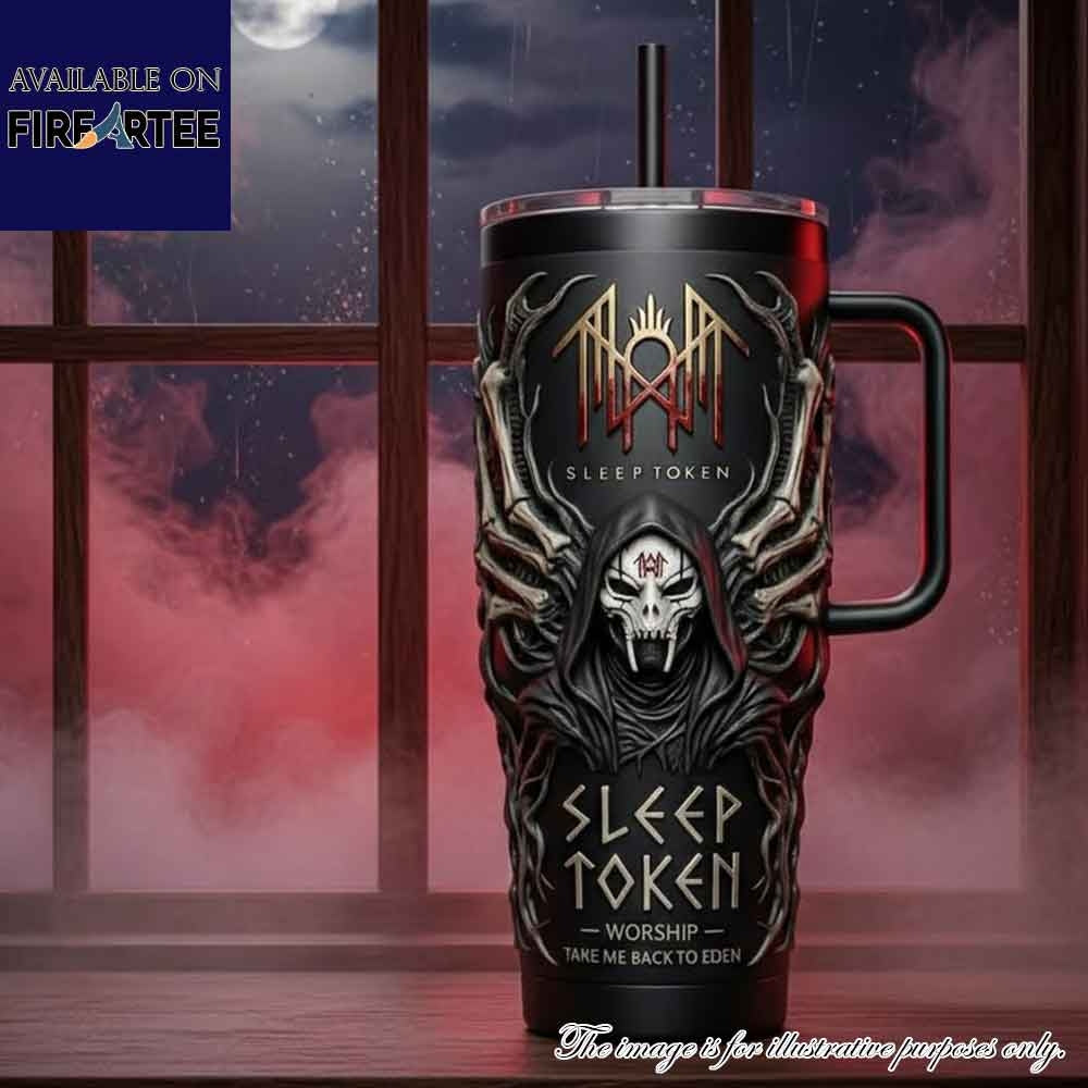 Sleep Token Custom 40Oz Tumbler With Handle Take Me Back To Eden Mask Design