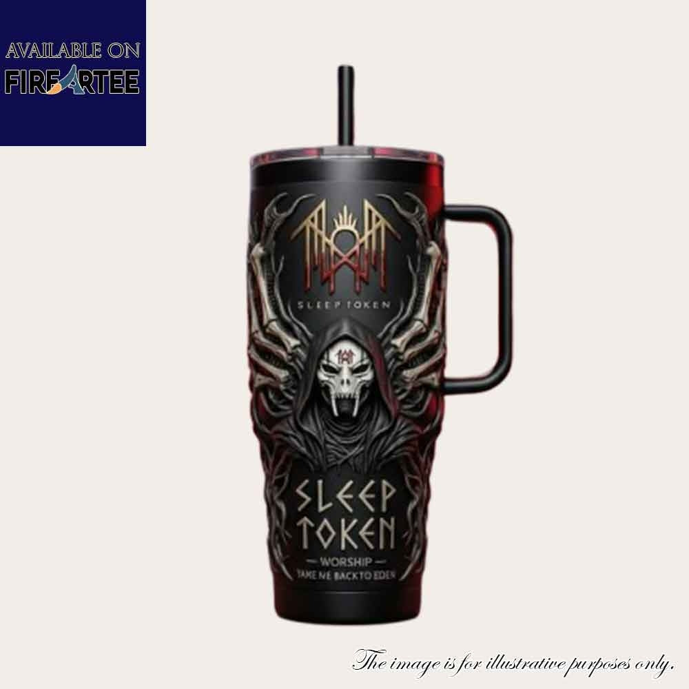 Sleep Token Custom 40Oz Tumbler With Handle Take Me Back To Eden Mask Design