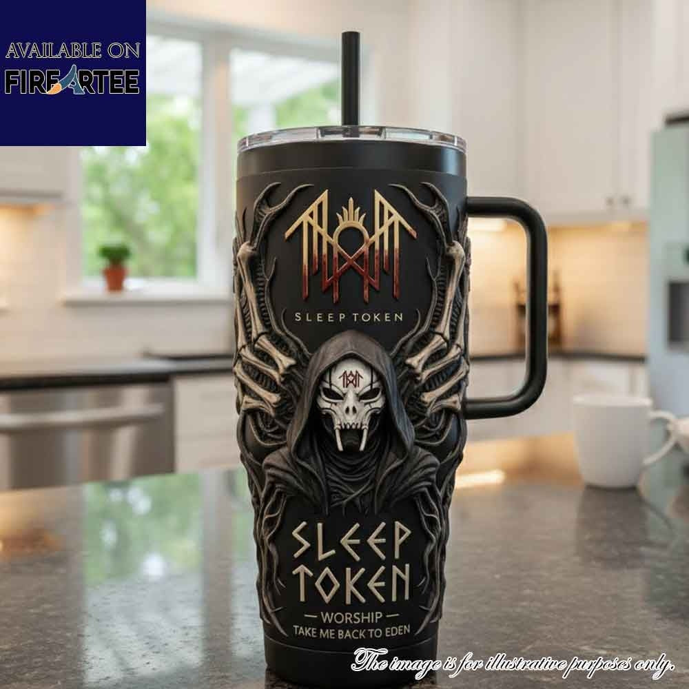 Sleep Token Custom 40Oz Tumbler With Handle Take Me Back To Eden Mask Design