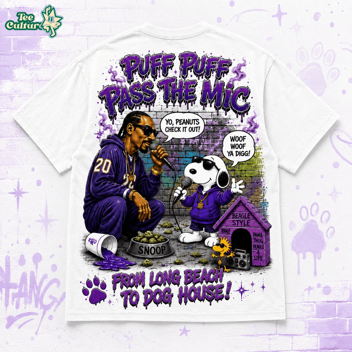Snoop Dogg X Snoopy From Long Beach To Dog House Shirt