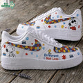 Snoopy Different, Not Less Autism Awareness Puzzle Low Top Sneakers