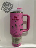 Snoopy Engraved Pink Stanley Tumbler