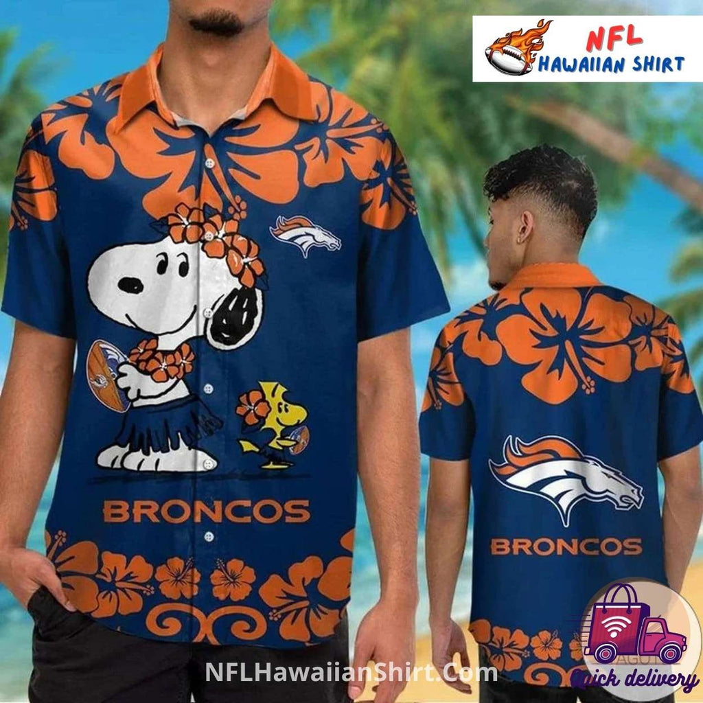 Snoopy Floral Denver Broncos Aloha Shirt