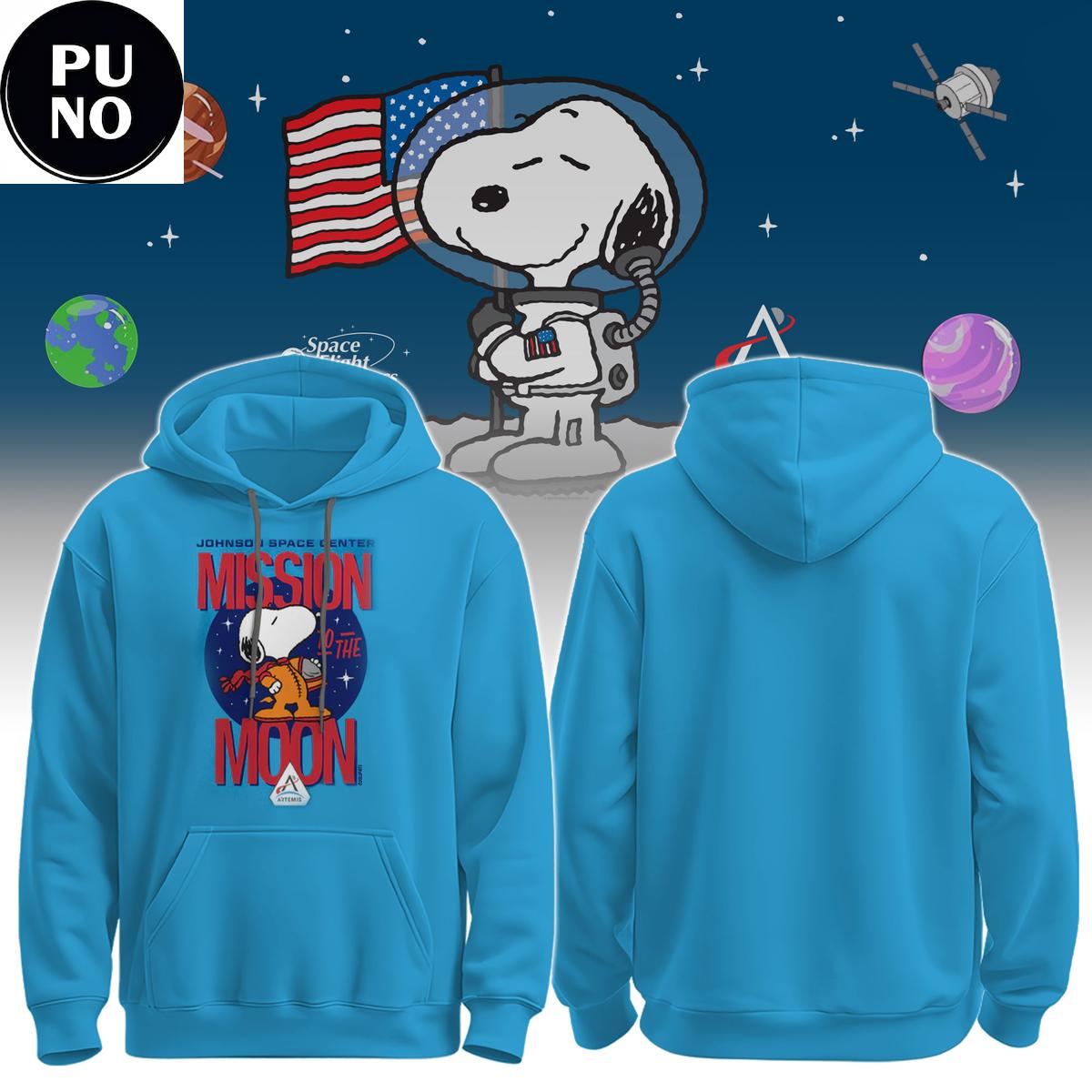 Snoopy Johnson Space Center Mission to the Moon 2026 Hoodie T-Shirt
