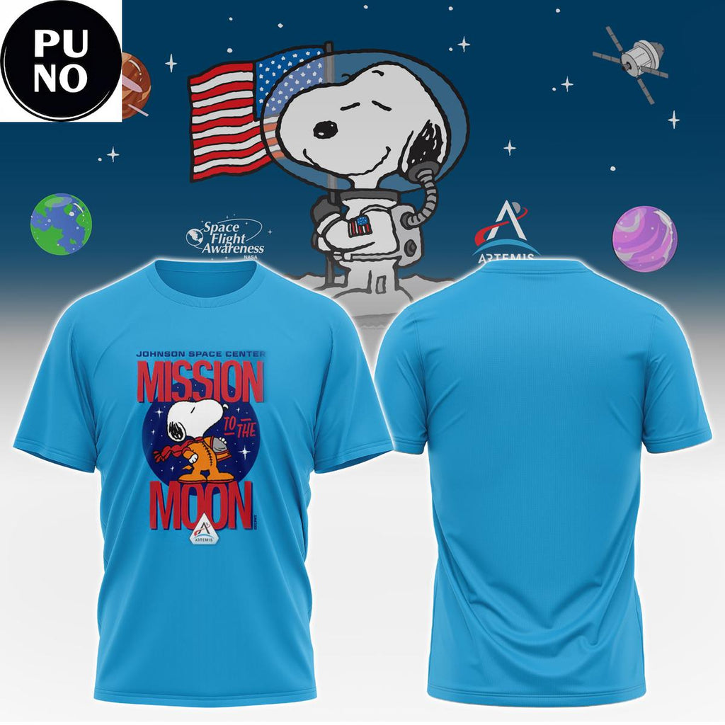 Snoopy Johnson Space Center Mission to the Moon 2026 Hoodie T-Shirt