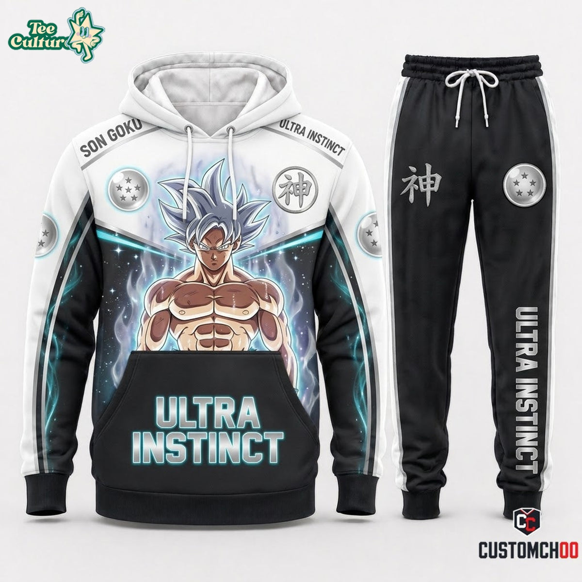 Son Goku Ultra Instinct Anime Tracksuit Set – Hoodie & Jogger Pants