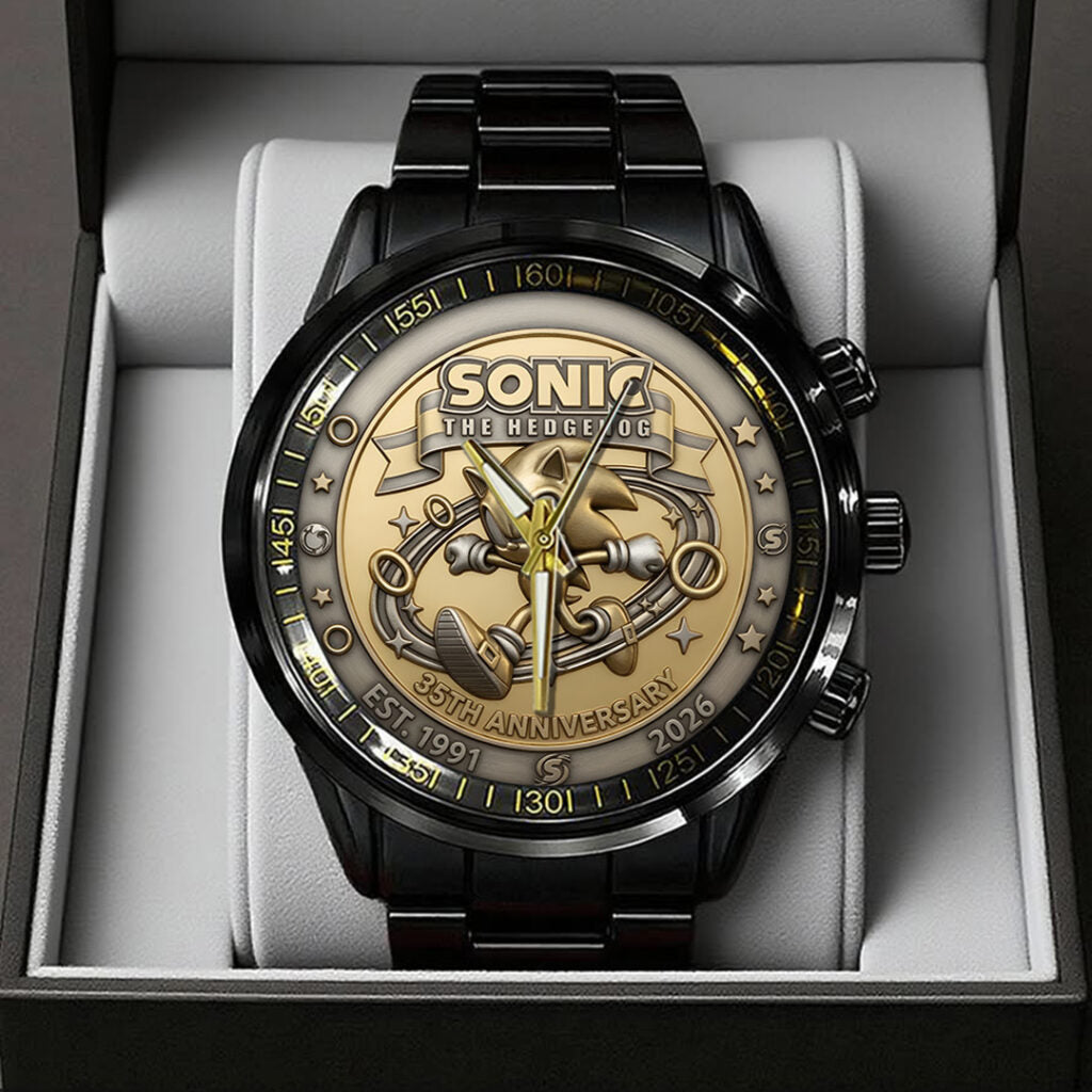 Sonic the Hedgehog 35th Anniversary Black Stainless Steel Watch - TANTN23992