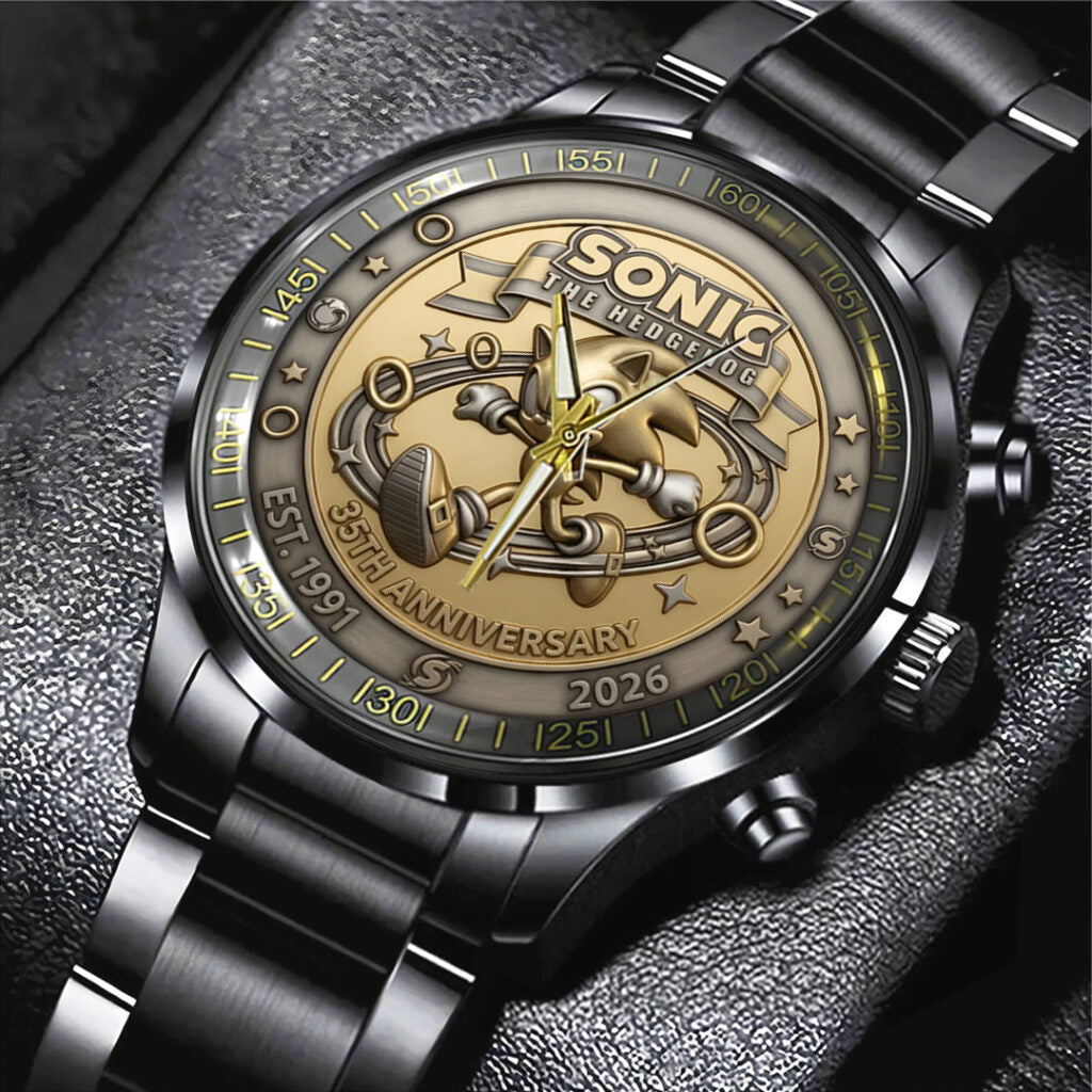 Sonic the Hedgehog 35th Anniversary Black Stainless Steel Watch - TANTN23992