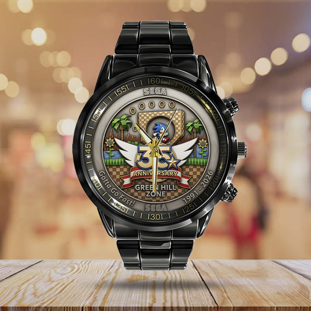 Sonic the Hedgehog 35th Anniversary Black Stainless Steel Watch - TANTN23994