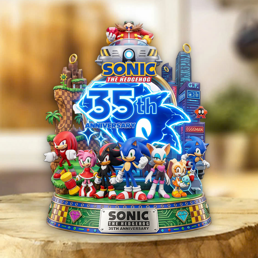 Sonic the Hedgehog 35th Anniversary Custom Shape Acrylic Plaque – TMTHU7060