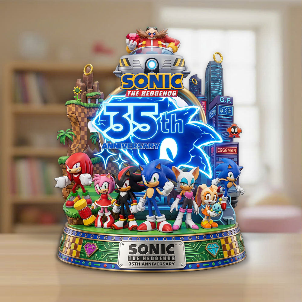 Sonic the Hedgehog 35th Anniversary Custom Shape Acrylic Plaque – TMTHU7060