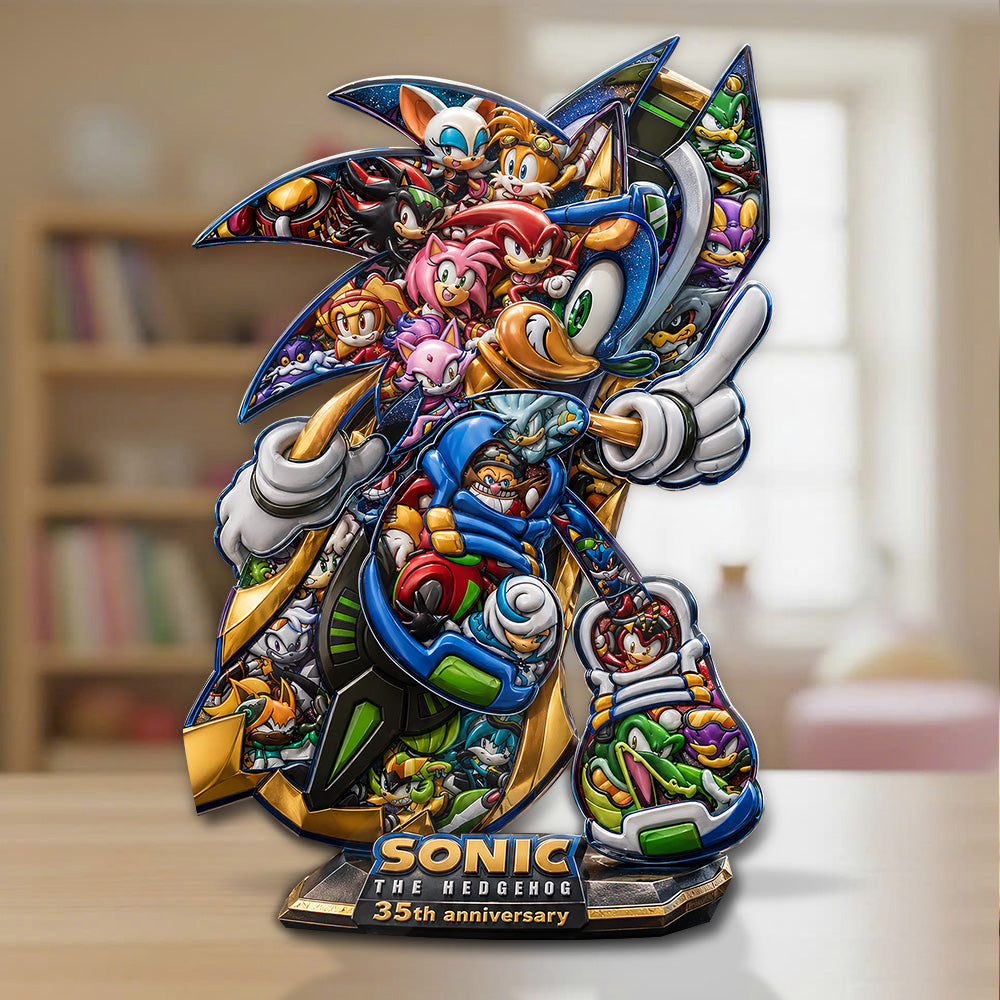 Sonic the Hedgehog 35th Anniversary Custom Shape Acrylic Plaque – GNE7206