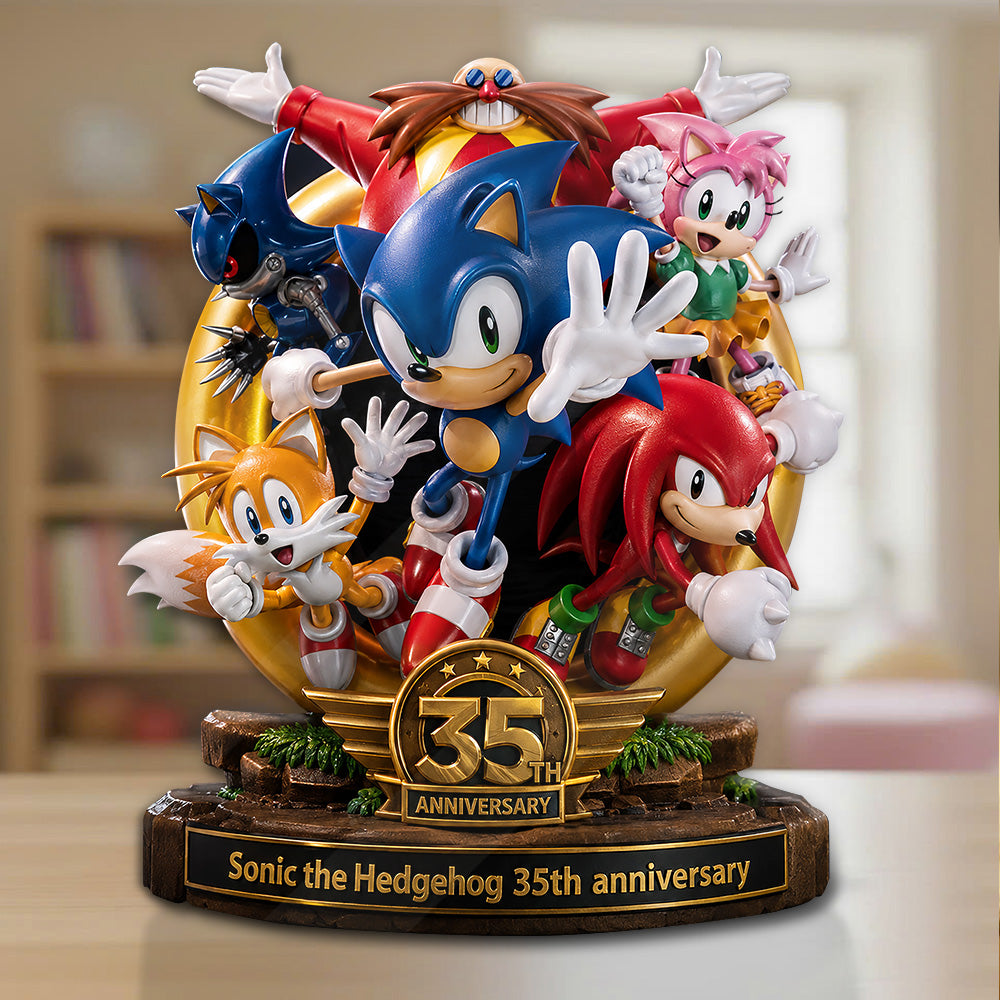 Sonic the Hedgehog 35th Anniversary Custom Shape Acrylic Plaque – GNE7209