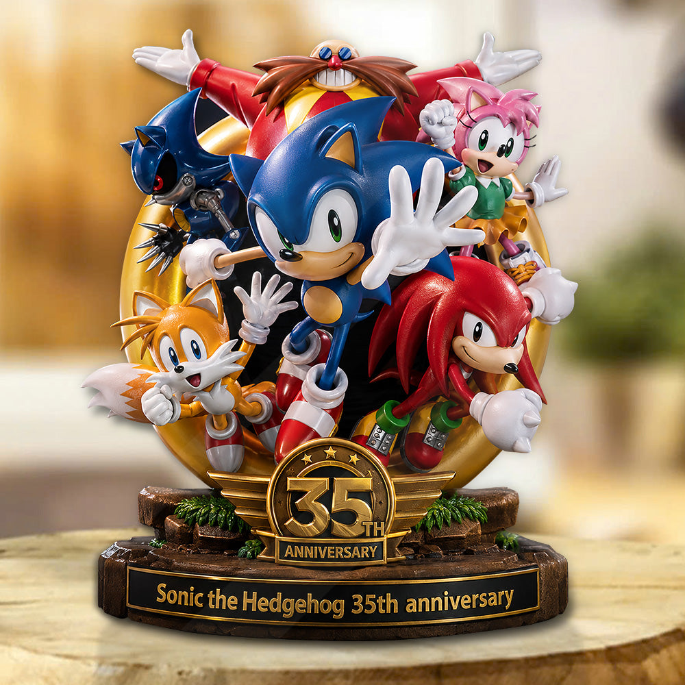 Sonic the Hedgehog 35th Anniversary Custom Shape Acrylic Plaque – GNE7209