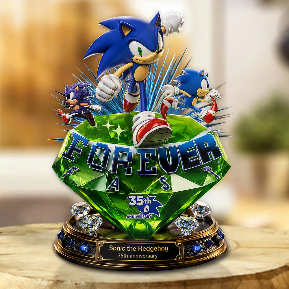 Sonic the Hedgehog 35th Anniversary Custom Shape Acrylic Plaque – GNE7210