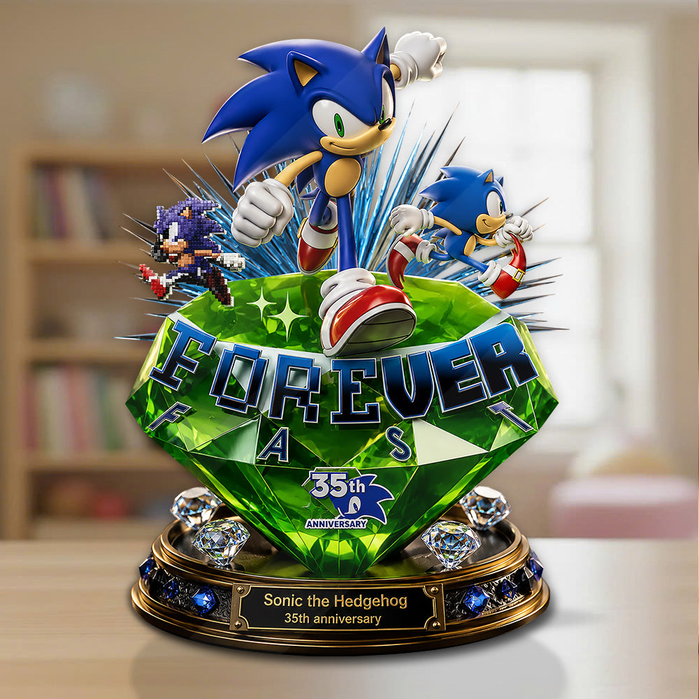 Sonic the Hedgehog 35th Anniversary Custom Shape Acrylic Plaque – GNE7210